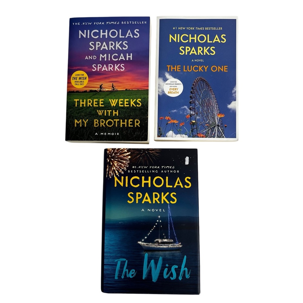 Nicholas Sparks Books Lot/3 (2 Trade Paperback/1 Hardcover) Romance/Family Life